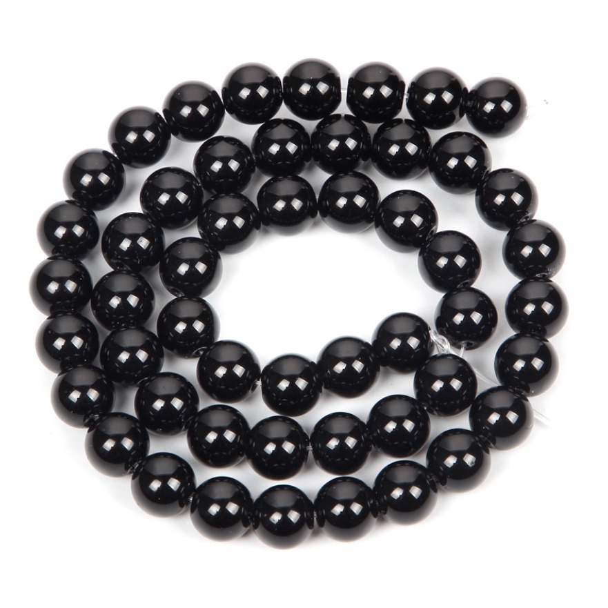 DIY Imitation Black Onyx Beads 4 / 6 / 8 / 10 / 12mm for Making Accessories