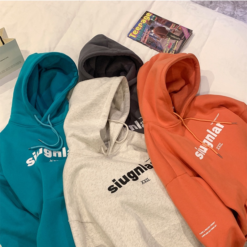 [ Mã 12FASHIONSALE1 giảm 10K đơn 50K ] Áo hoodie dáng rộng in họa tiết chữ phong cách đường phố cá tính cho các cặp đôi | BigBuy360 - bigbuy360.vn