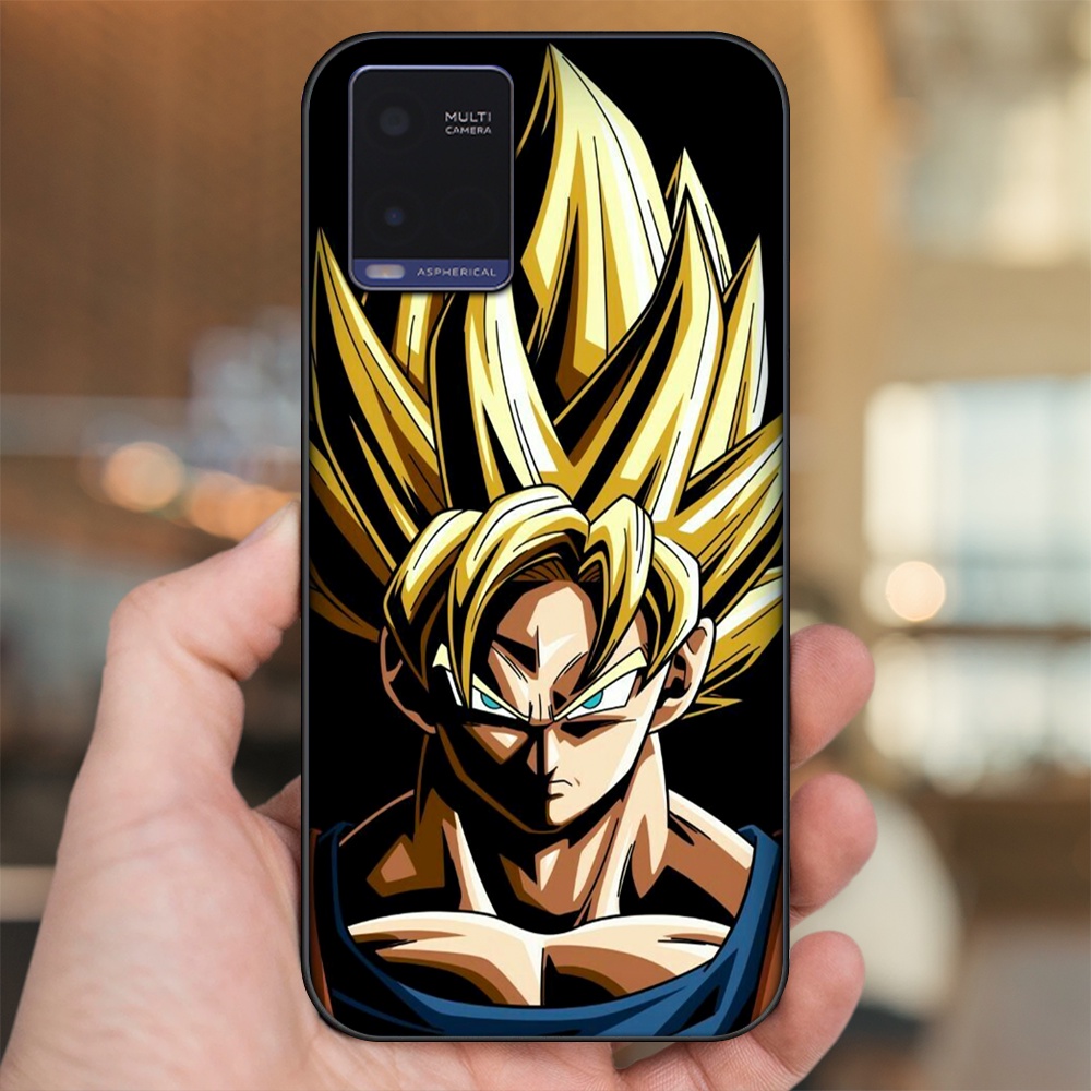 Ốp lưng Vivo Y21 viền đen in hình Goku Dragon Ball
