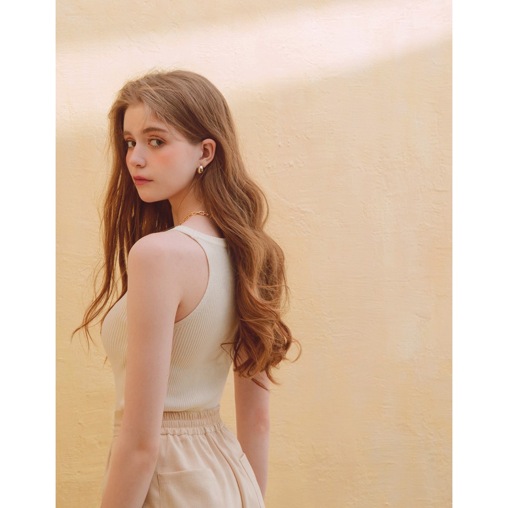 Áo dệt kim cổ U tối giản nữ Air Space 2111821009 | BigBuy360 - bigbuy360.vn