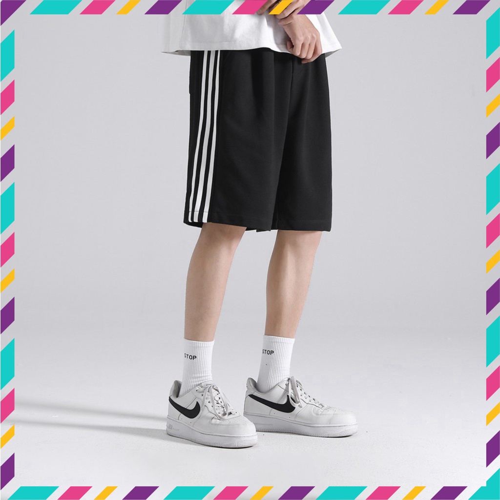 Quần Short Đùi 3 Sọc unisex N7 thể thao basic nam nữ oversize phong cách đường phố Hàn Quốc Ulzzang (SALE TỐT)