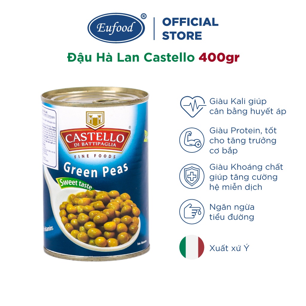 Đậu Hà Lan Castello 400g - EUFOOD Việt Nam