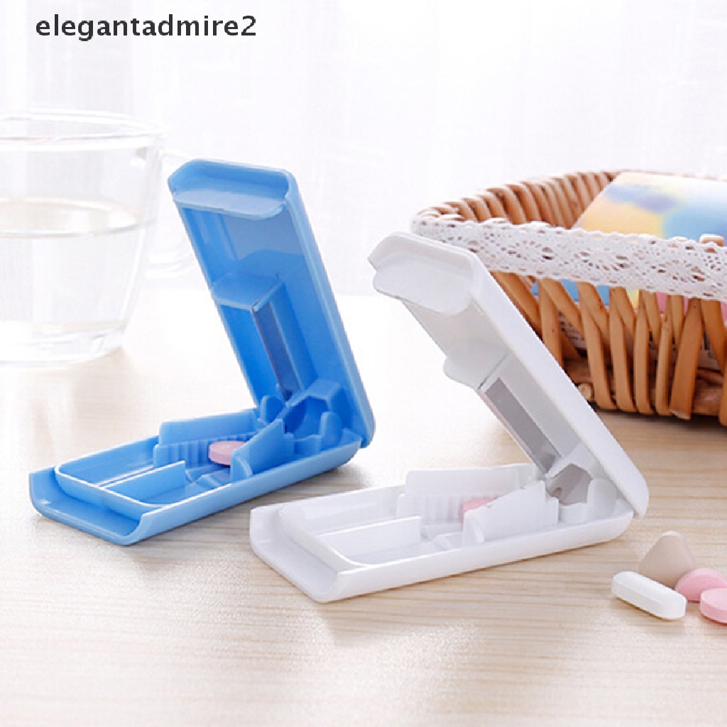 Tablet Pill Cutter Splitter Medicine Box Storage Case Crusher Grinder Divider .