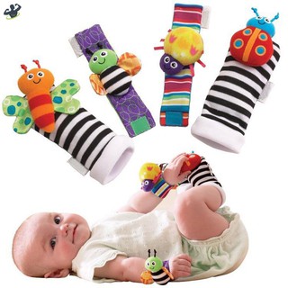 LL Rattle Set Baby Sensory Toy Socks Wrist Rattles Bracelet @VN