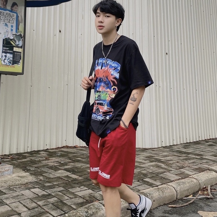 Quần đùi short trơn local brand Clownz Signature nhiều màu nỉ da cá nam nữ thể thao