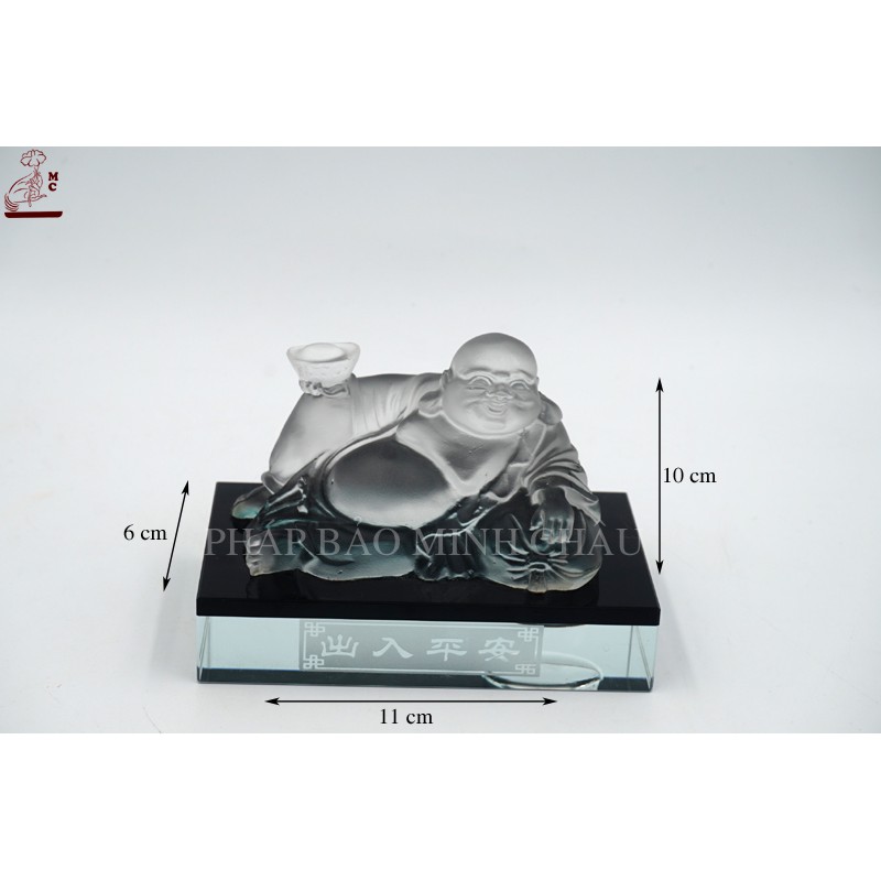[PHÁP BẢO MINH CHÂU]Tượng Di Lặc Lưu Ly 10cm - BÀY Ô TÔ - ĐẸP NHỎ GỌN