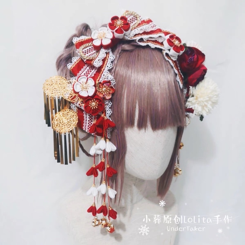 Nơ cài tóc KC lolita- Lolita phối Kanzashi, phụ kiện cosplay