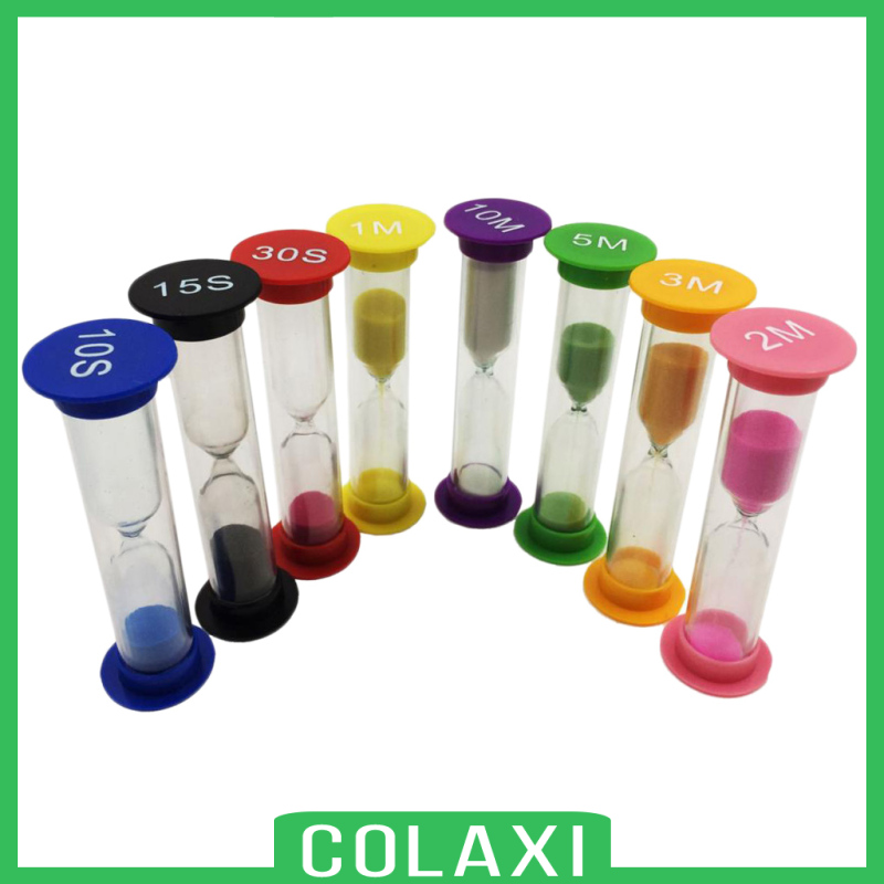 [COLAXI]2x10/15/30 Seconds & 1+2+3+5+10 Minutes Plastic Sandglass Hourglass Timer Set