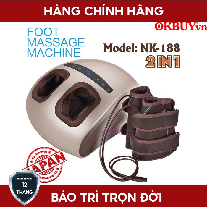 Máy massage chân và bắp chân có túi khí Nhật Bản Nikio NK-188 Hỗ Trợ Trị Suy Giãn Tĩnh Mạch BH 2 năm