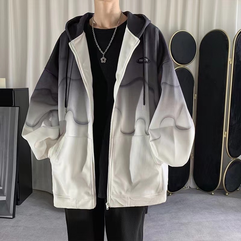Áo Khoác Bóng Chày Có Nón Màu Gradient Thời Trang Hàn Quốc Cho Cặp Đôi áo khoác hoodie cặp áo khoác nỉ bông áo khoác hoodie bông đồ đôi