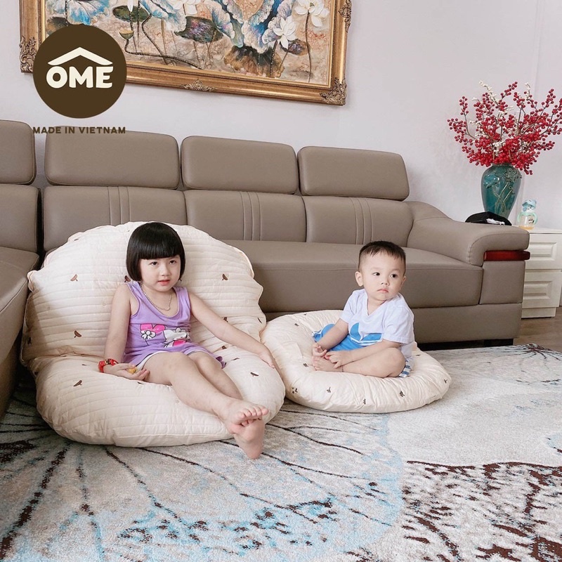 Gối chống trào ngược khổng lồ Ôme/ Gối đại Ôme hoạ tiết thêu tay cho bé từ 0M đến 10Y
