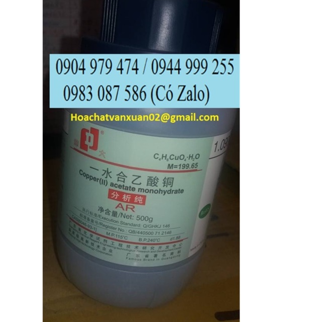 Copper acetate đồng acetat Cu(CH3COO)2 lọ 500g