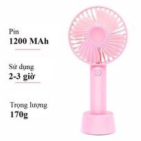 Quạt mini tích điện cầm tay có đế để bàn siêu tiện dụng