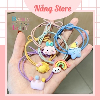 [MÃ SRAPR3495 giảm 50% đơn 0đ]Combo 5 dây buộc tóc siêu xinh Nắng Store cho bé yêu