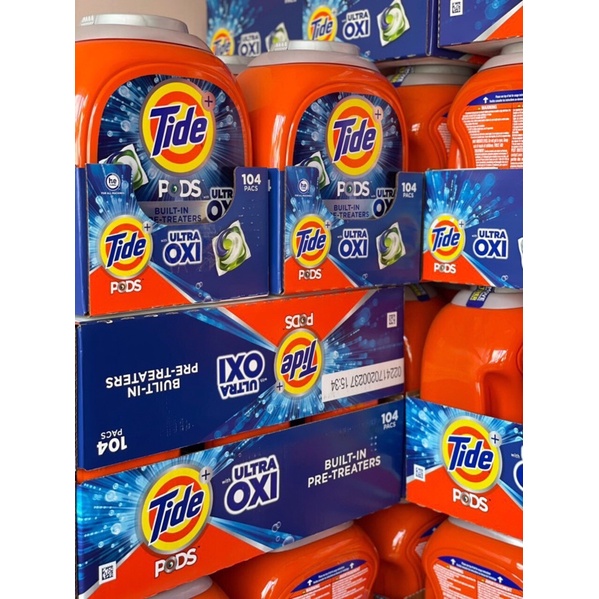 Viên giặt Tide pods ultra oxi 104 viên