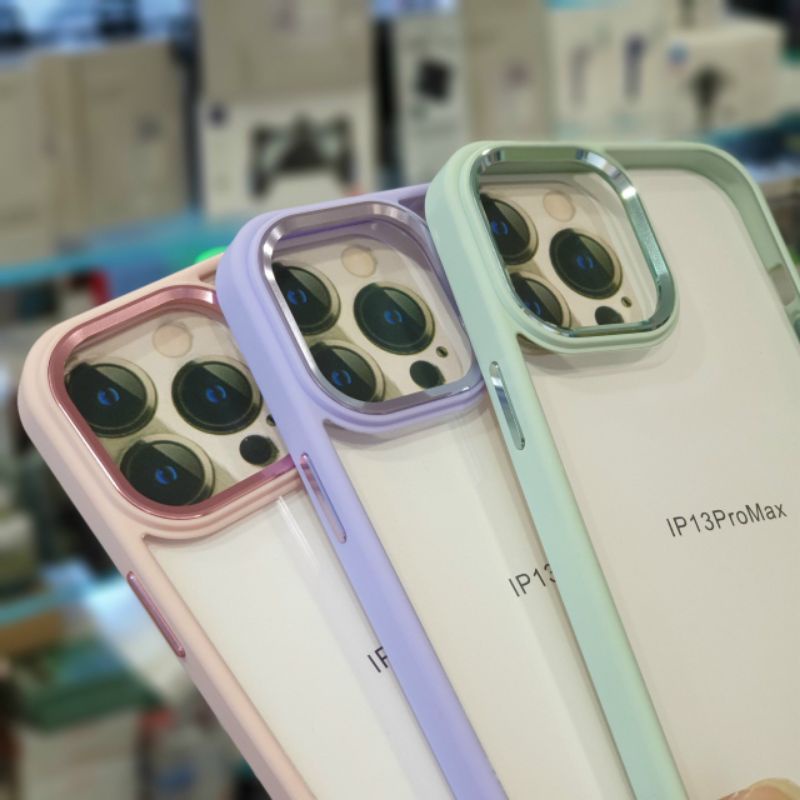 Ốp lưng kính X&amp;M cho iPhone 13 Pro max, 13 pro,13, 12 Pro max viền chống sốc, chống ố màu