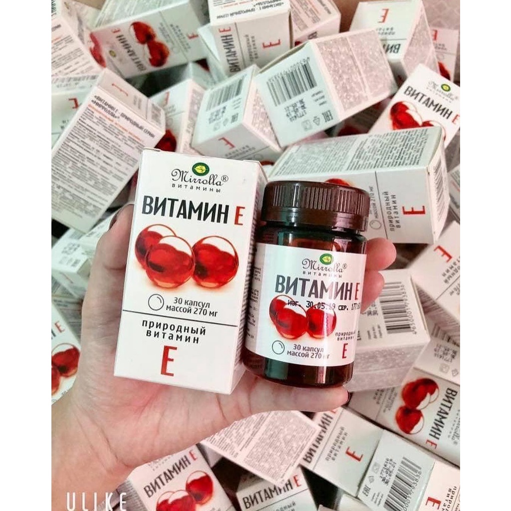 [CHÍNH HÃNG100%] Vitamin E đỏ Mirrolla NGA 270mg - LOẠI LỌ VÀ VỈ