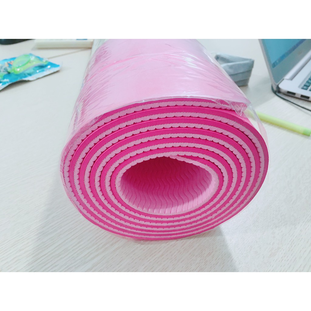 Thảm Tập Yoga TPE 2 Lớp 6mm Cao Cấp Tặng Kèm Túi Đựng Tiện Dụng