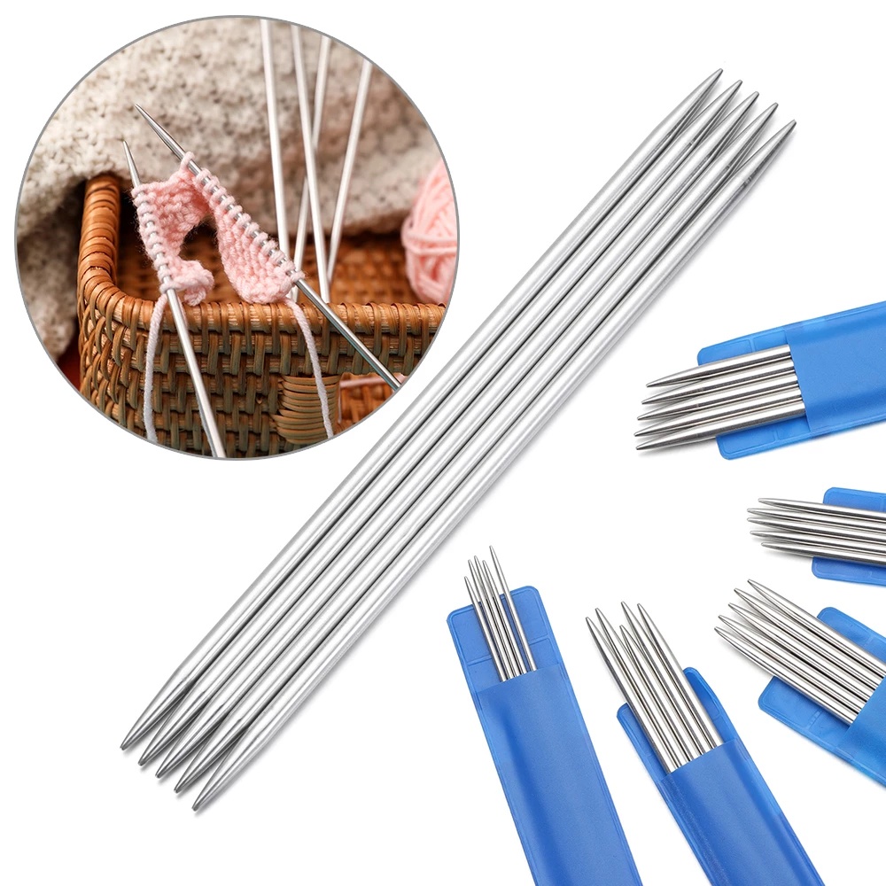 Set 5 Kim Đan Len Bằng Thép Không Gỉ 20cm 2.0mm-4.0mm