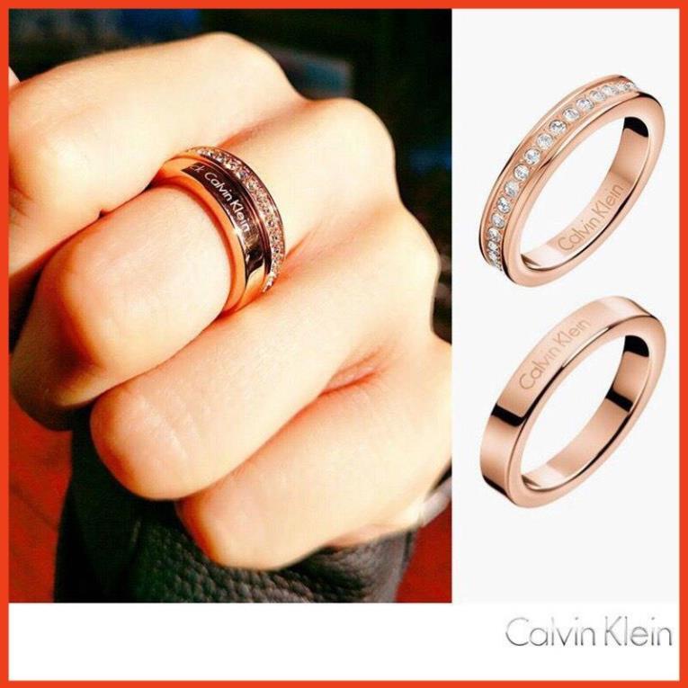 Nhẫn cặp đôi CK Calvin Klein Hook Rose Gold Ring - Nhẫn CK Authentic Fullbox, thẻ tag, bill check Code 