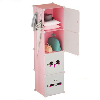 Tủ Nhựa  Ghép 4 Ô Đứng Đựng Quần Áo Đồ Cá Nhân Trang trí.