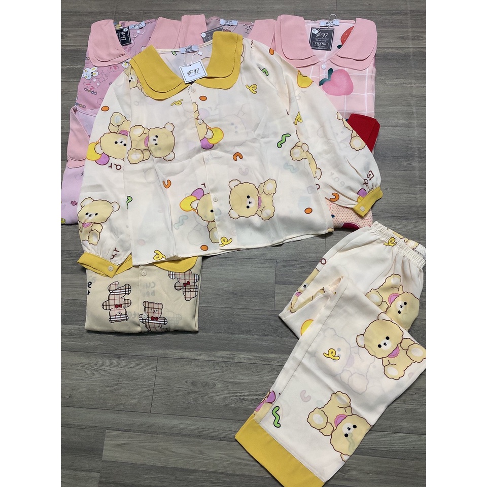 nhiều mẫu pijama nữ tay dài quần dài lụa satin cao cấp giá rẻ