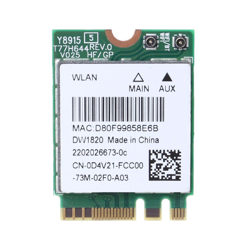 Card wifi cho máy tính Dell 1820 Dw1820 Wnan Wifi 802.11ac+bt 4.1 M.2 Wifi D4V21 tiện dụng và bền