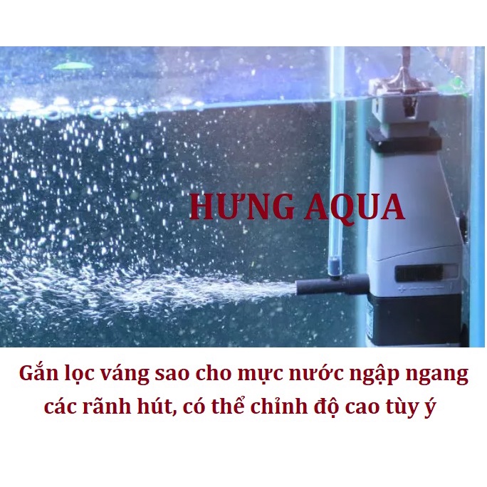 Lọc váng, lọc váng bề mặt nước bể cá SUNSUN JY-02/03 tích hợp phun oxy, thổi luồng (chính hãng)