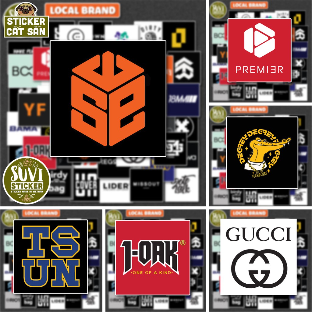 50 Sticker Local Brand chống nước sticker dán laptop, điện thoại, đàn guitar, mũ bảo hiểm. MSP: M04