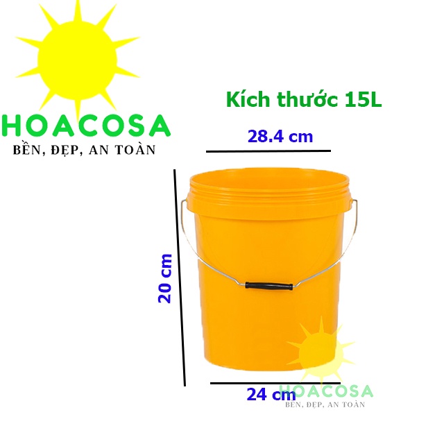 Thùng Sơn Quai Sắt ( Không Nắp) Loại 10L/ 15L/ 20L  Nhựa Hiệp Thành- Mới 100%, Cứng Cáp, Bền Lâu- Đồ Gia Dụng Hoacosa.