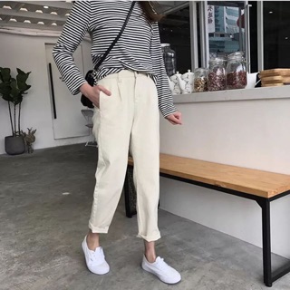Baggy jean đen-trắng