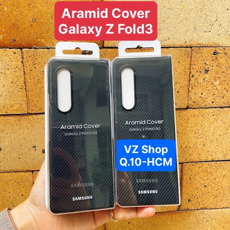 Chính hãng-Ốp 2 mặt vân carbon Aramid Cover/ ốp Silicone cover cho Galaxy Z Fold 3/ Z Fold3 5G