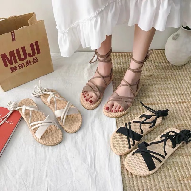 Sandal giả cói buộc dây vintage 🌻🌻