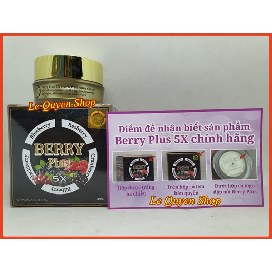 Kem Giảm Nám, Tàn Nhang 4K Berry Plus 5X Extra Whitening Cream Thái Lan 20gr