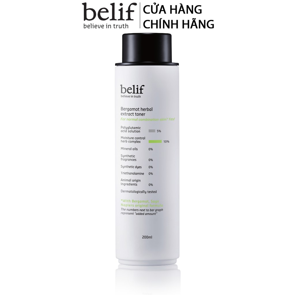 Nước cân bằng Cam Hương dưỡng ẩm và tái tạo da Belif Bergamot Herbal Extract Toner 200ml