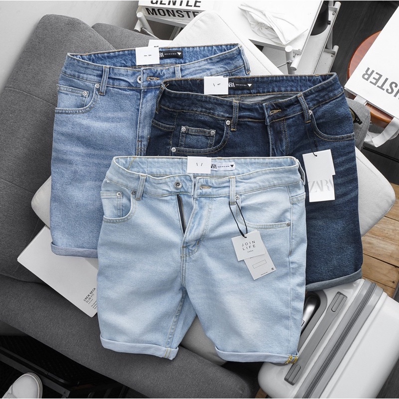 Short Jean Nam cao cấp rách thời trang - co giãn