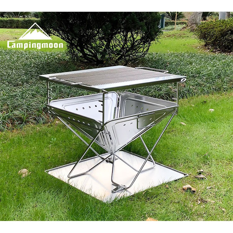 Bếp nướng dã ngoại inox 304 Campingmoon MT-055 - Bếp nướng 10-12 người dùng kèm túi đựng - Billba Outdoors