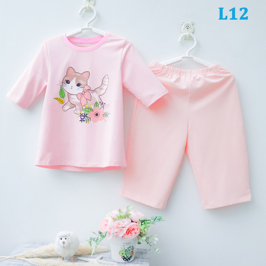 Bộ lửng bé gái Lukids, cotton 100% co giãn 4 chiều, L12