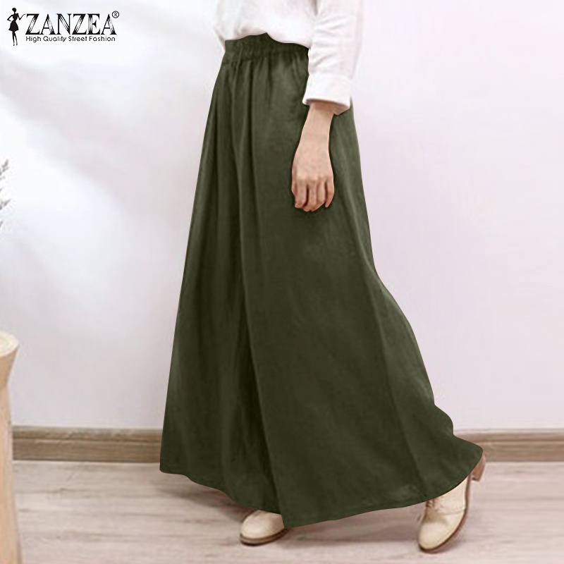 Quần dài ZANZEA ống rộng thời trang dành cho nữ