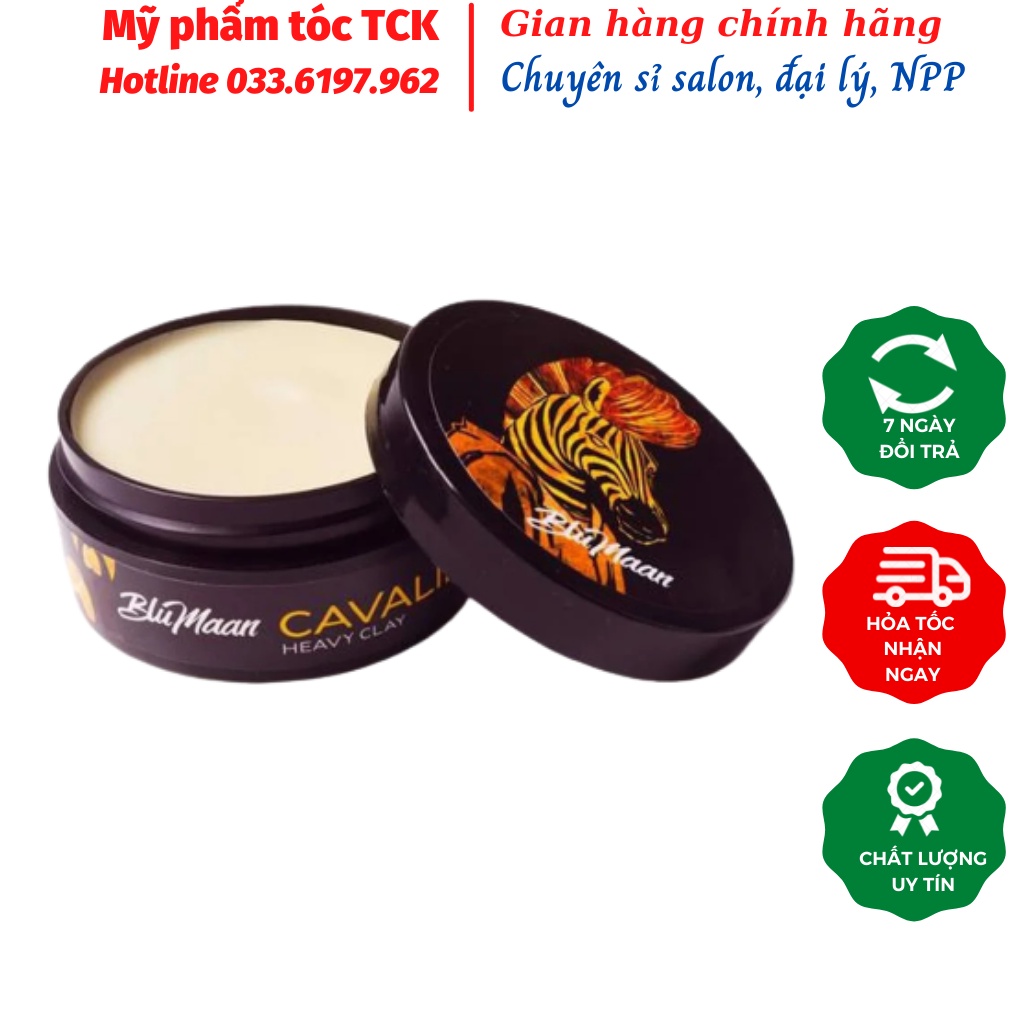 [Hàng Chính Hãng] Sáp Vuốt Tóc Nam BluMaan Cavalier Heavy Clay [Ngựa Vằn] 80gr