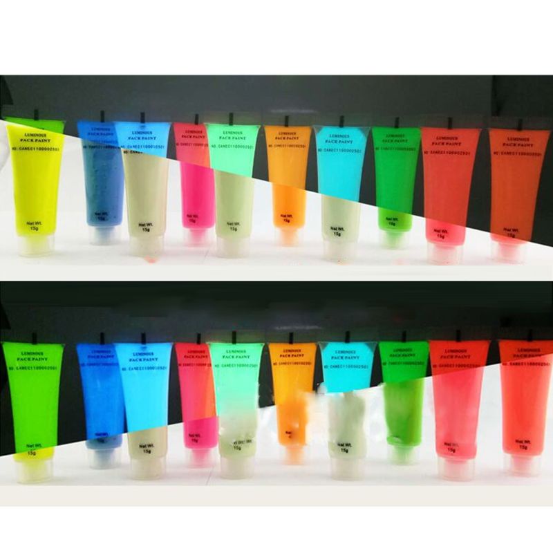 Sơn dạ quang cơ thể 10 màu sắc lựa chọn không độc hại 0.52oz