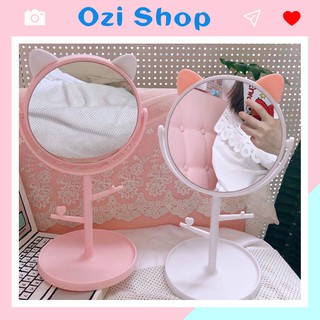 Gương trang điểm tai mèo siêu dễ thương, Gương để bàn