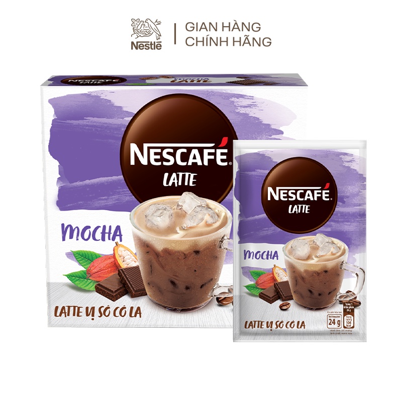 [Tặng 1 ly sứ]Combo 3 hộp cà phê hòa tan Nescafé Nestle bao bì mới: 1Cappuccino dừa+1Cappuccino caramel+1Latte sôcôla