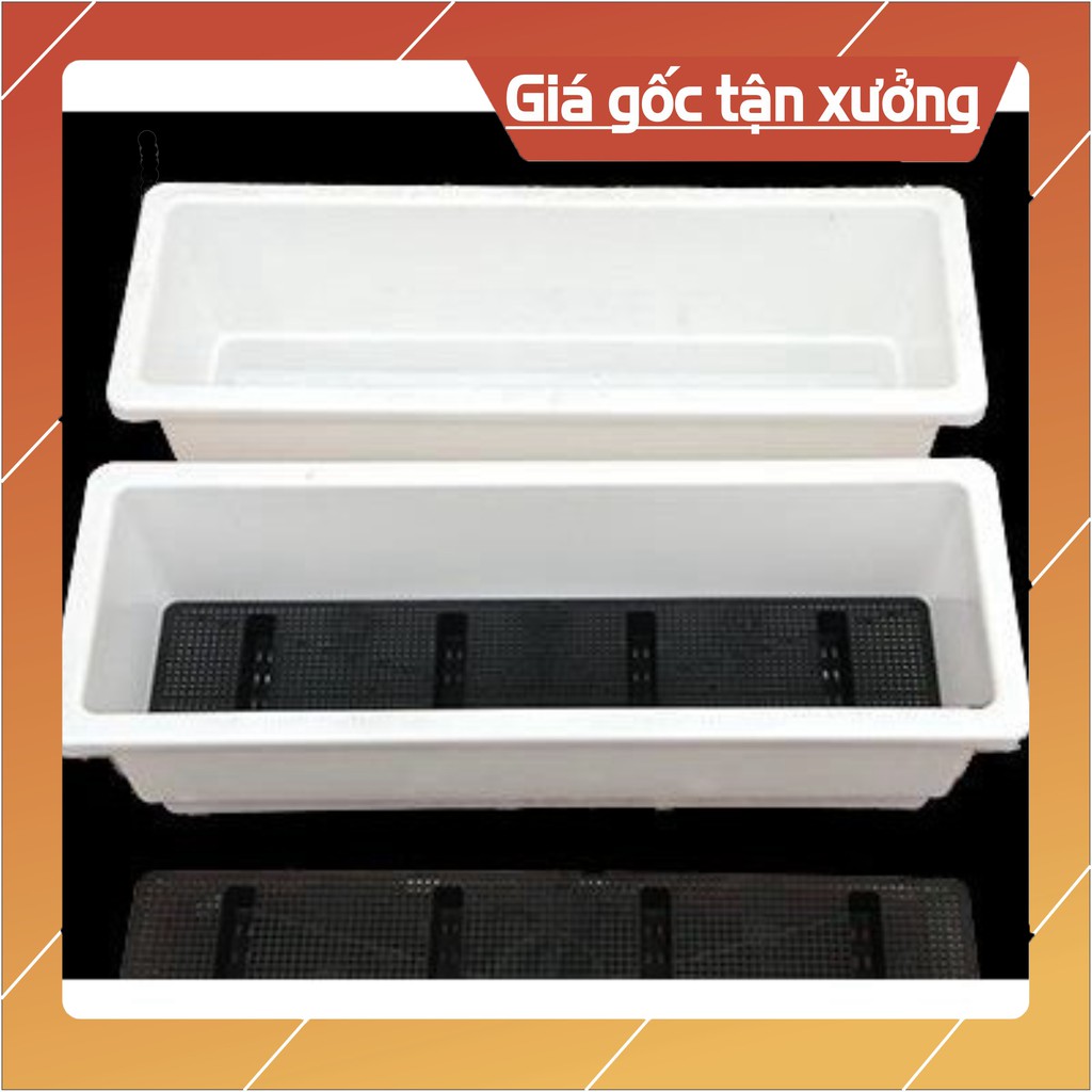 (Hot)  Chậu nhựa thông minh trồng rau, trồng hoa, hình chữ nhật, giá treo chậu kích thước 48x20x16cm c/lượng, hg C/ty. r