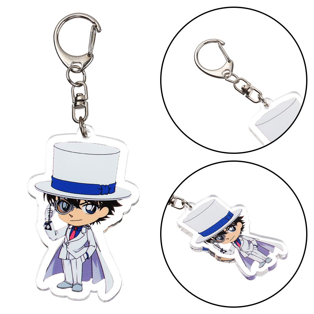 Móc khóa acrylic hình nhân vật anime Conan Kudo Shinichi Morilan hai mặt