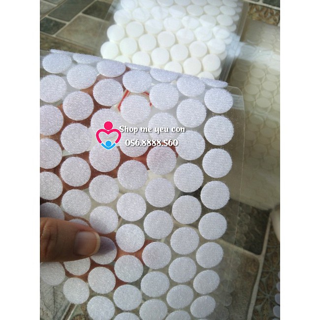 Set 100 cặp verclo băng dính nhám gai TRONG SUỐT KHÔNG CHE HÌNH