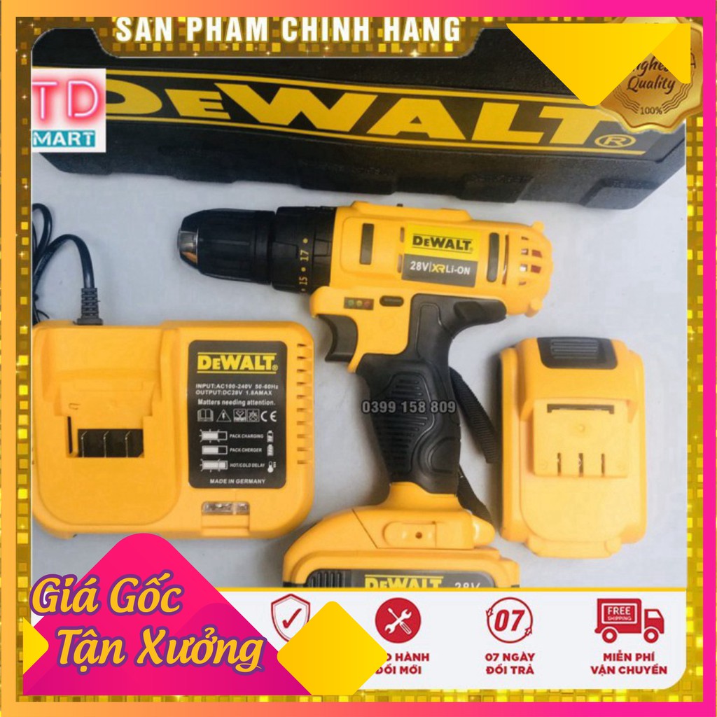 [ GIÁ HỦY DIỆT ]  Máy Khoan dewalt 28V 3 chức năng có búa ( hàng Chuẩn loại 1 ) tặng 3 mũi khoan