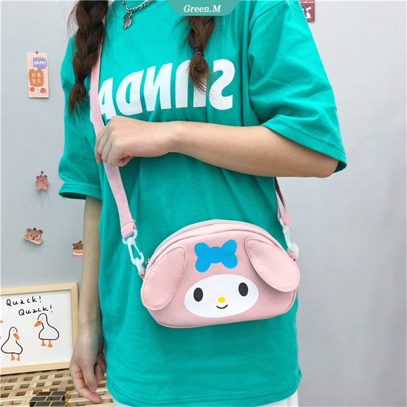 Sanrio Túi Đeo Chéo Hình Cinnamoroll My Melody Đáng Yêu Mềm Mại Cho Nữ