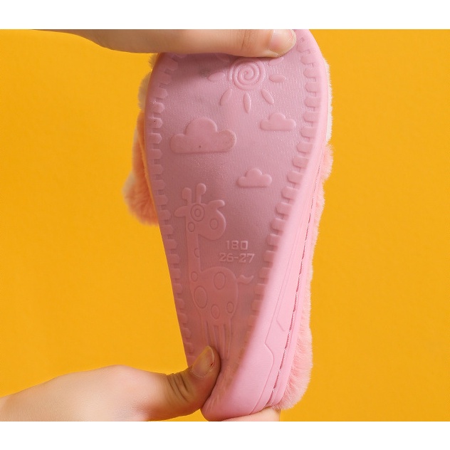 Dép Bông Đi Trong Nhà Cho Bé Và Mẹ Ấm Chân - Đế Chống Trơn Trượt - D75 - D105