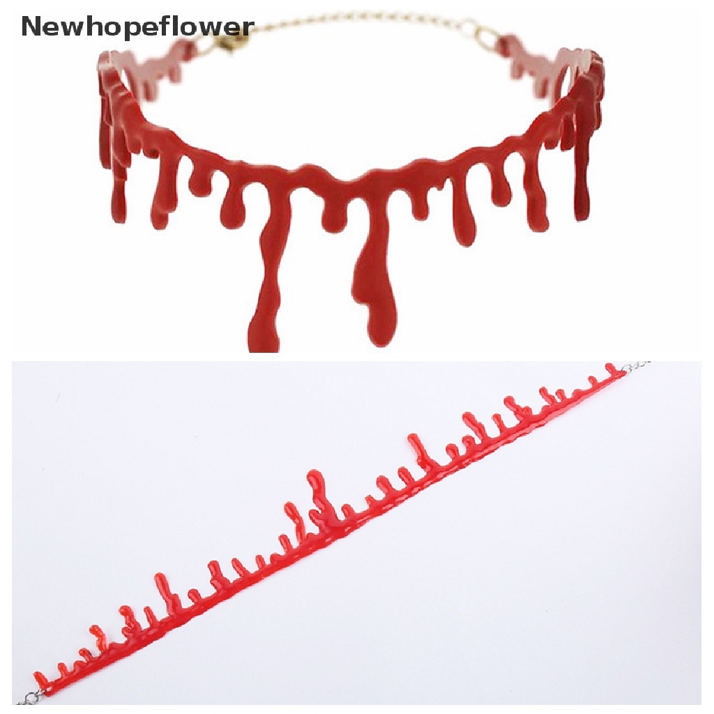 (NFPH) Choker Thêu Máu Đỏ Phong Cách punk Rock Deathrock Bán Chạy Nhất Cho Halloween